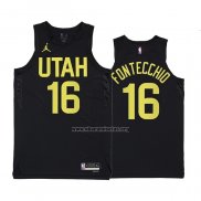 Camiseta Utah Jazz Simone Fontecchio NO 16 Statement 2022-23 Negro